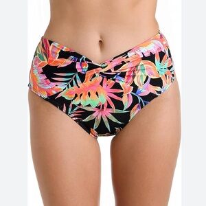 La Blanca Women's Best Escape Shirred Band Hipster Bikini Bottom Size 12 NEW